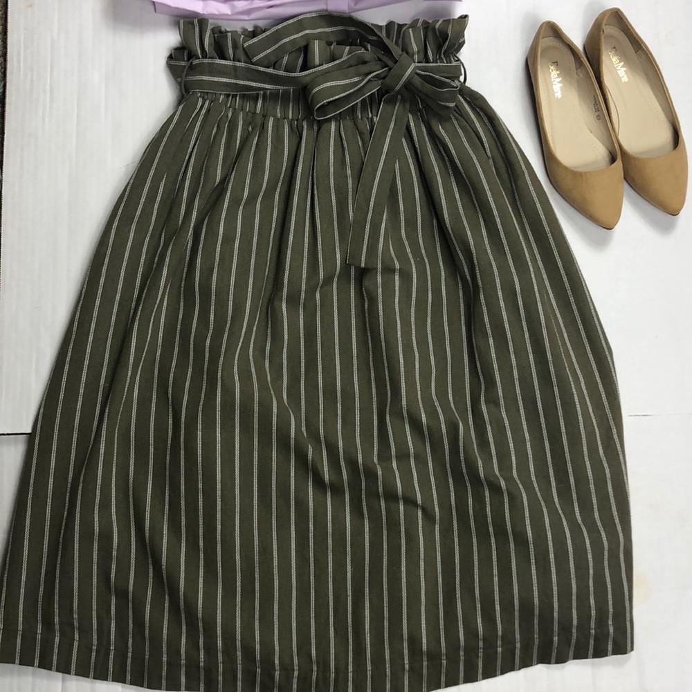 NWT English Factory Striped Midi Skirt - Picture 2 of 8